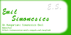 emil simoncsics business card